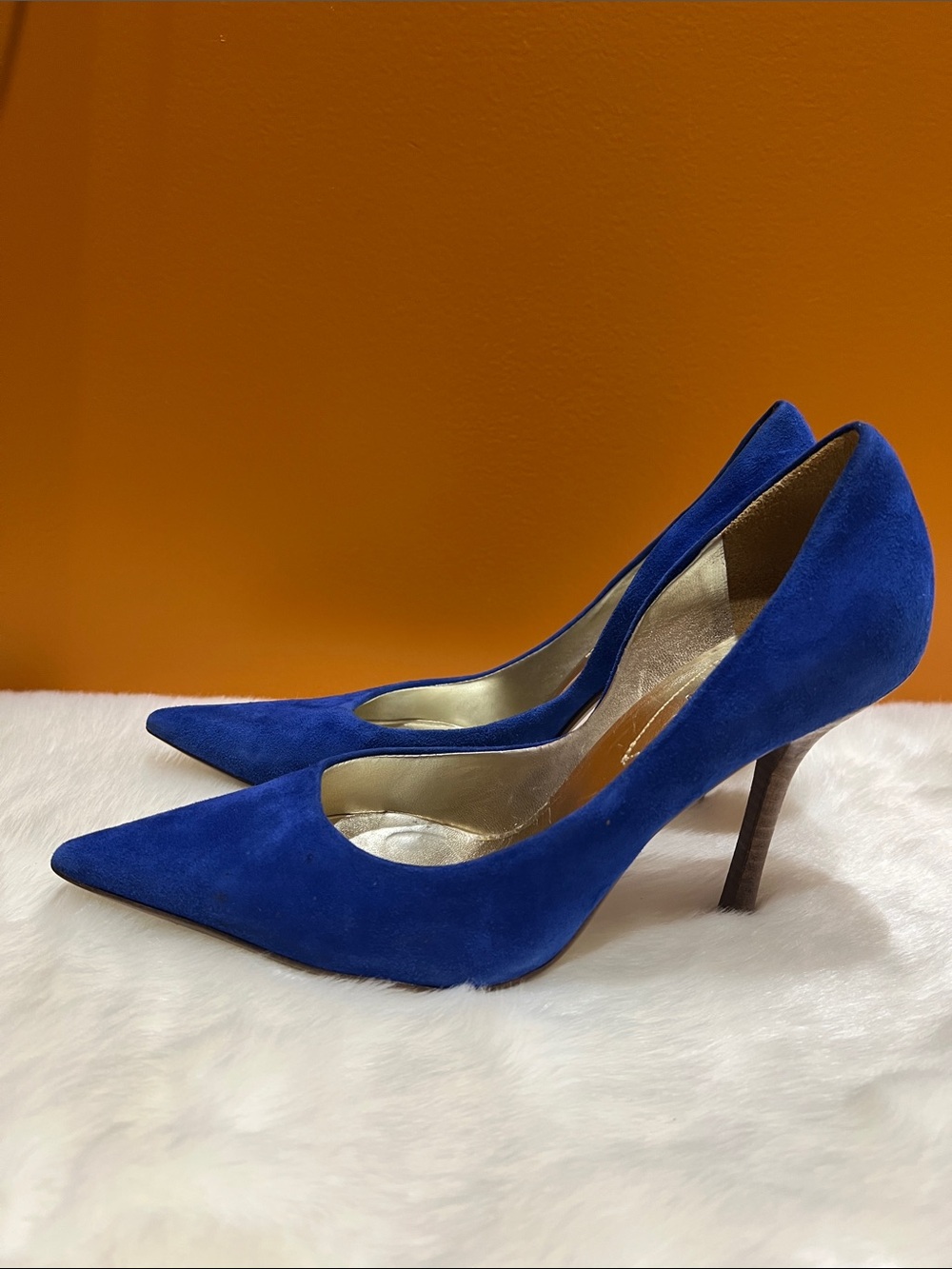 Guess by Marciano Genuine Suede GWCarrie Pointed Toe Cobalt Blue Pumps Heels 7.5 - Picture 8 of 12